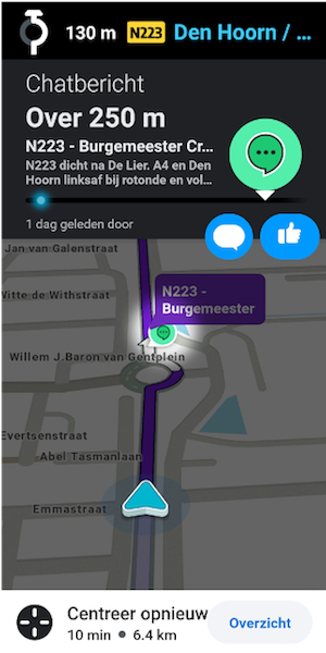 Screenshot van digitaal informatie bericht